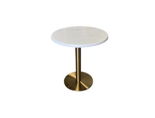 Eos Cafe Table - Round - White Marble Effect