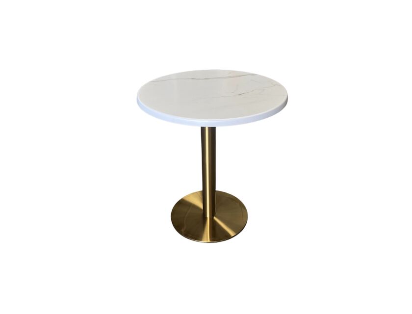 Eos Cafe Table - Round - Black Marble Effect