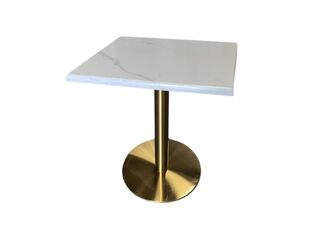 Eos Cafe Table - Square - White Marble Effect