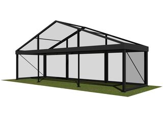 10m Clear Roof - Black Frame Pavilion - 10m x 3m