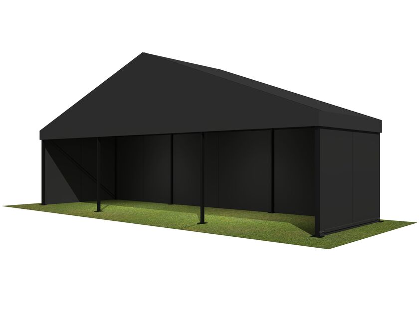 10m Black Roof, Black Frame Pavilion - 10m x 3m