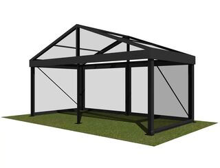 6m Clear Roof, Black Frame Pavilion - 6x3m Clear Roof, Black Frame Pavilion