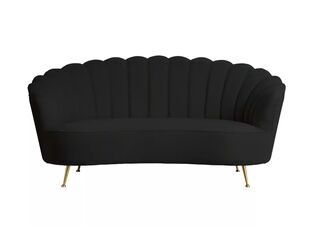 Marianna 3 Seater Velvet Sofa - Black