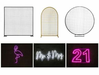 Mesh Wall + Neon Sign Package
