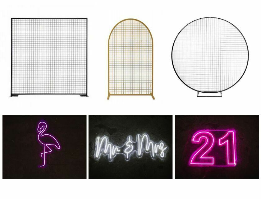 Mesh Wall + Neon Sign Package