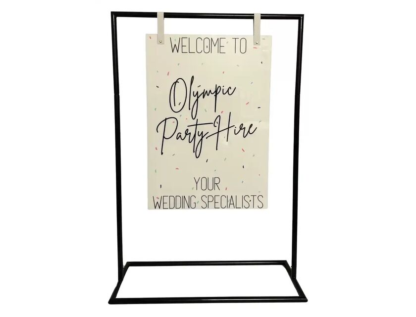 Personalised White Acrylic Sign Package - Black Frame