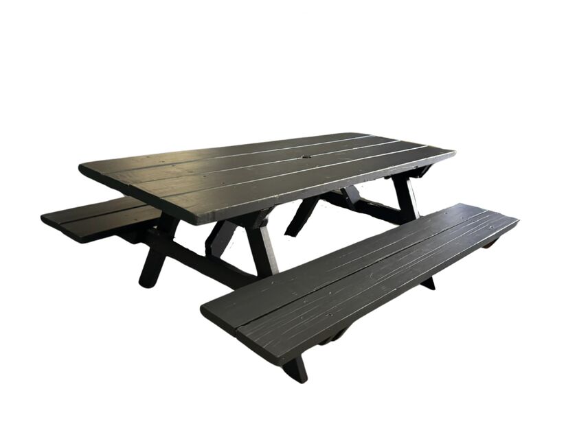 Picnic Pallet Table with Umbrella - Black