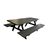 Picnic Pallet Table with Umbrella - Black