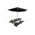 Picnic Pallet Table with Umbrella - Black