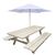 Picnic Table with Umbrella - White