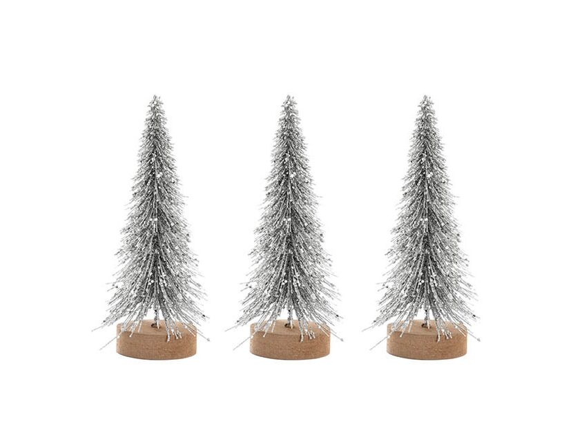 Mini Christmas Tree - Silver (pack of 3)