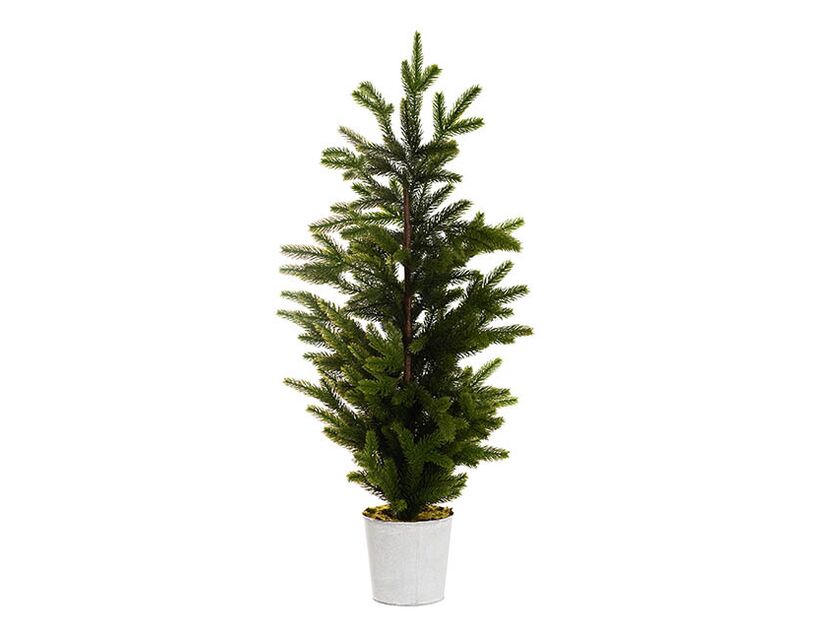 Traditional Pine Christmas Tree - Metal Pot