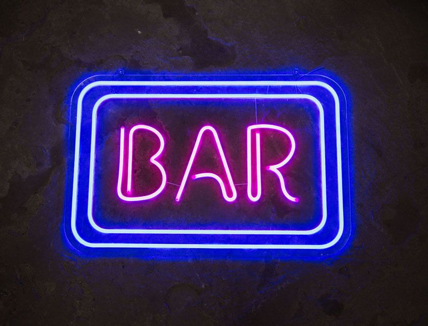 Olympic Party Hire | BAR - Neon Sign - Blue & Pink