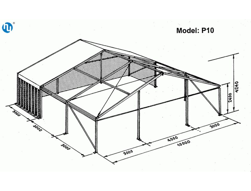 White Roof Pavilion - 10m x 6m