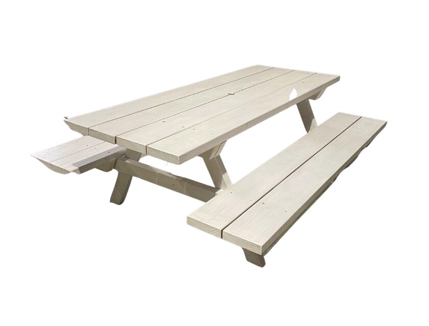 White Picnic Table In Dining Room